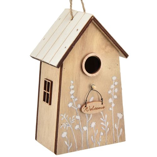 Deko zum Hängen Vogelhäuschen Weiß Natur 14,5cm 2 St