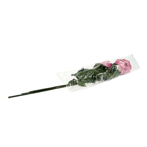 Floristik24 Deko-Rose gefüllt altrosa Ø10cm L65cm 3St