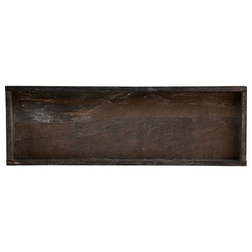 Floristik24 Deko Tablett länglich Holztablett Braun rustikal 42×14×3cm 3St