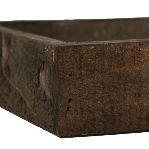 Floristik24 Deko Tablett quadratisch Holztablett Braun 20×20×3,5cm 2St