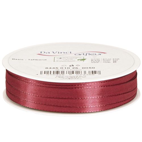 Artikel Dekorationsband Schmales Taftband Bordeaux 10mm 50m