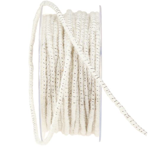 Artikel Dochtfaden Glamour Weiß/Silber mit Draht 33m