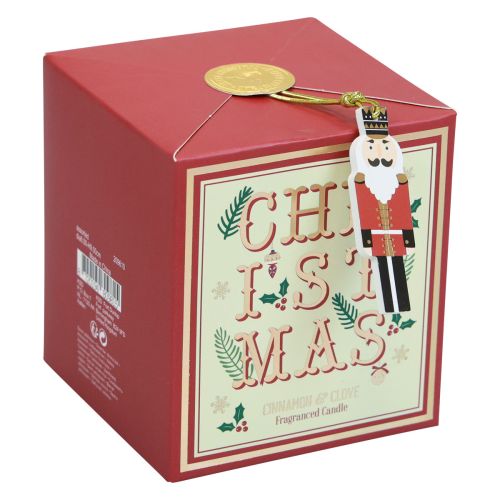 Floristik24 Duftkerze Weihnachten Duftkerze im Glas Rot Zimt Nelke Ø8cm