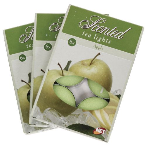 Artikel Duftkerzen Apfel, Teelichter Duft, Raumduft Kerze Ø3,5cm H1,5cm 18St