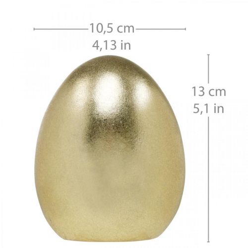 Floristik24 Goldenes Dekoei, Deko für Ostern, Keramik Ei H13cm Ø10,5cm 2St