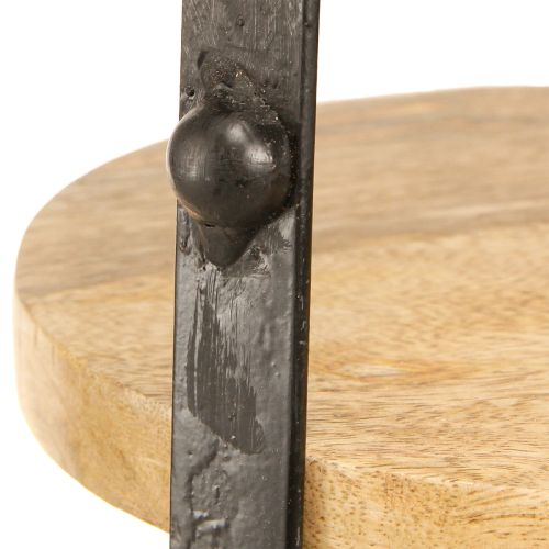 Artikel Etagere Holz Metall Natur Schwarz 2-stöckig Ø25,5cm H38cm