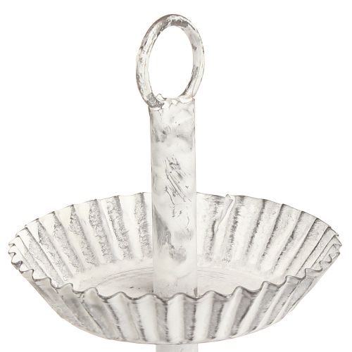 Artikel Etagere Metall 3-stöckig Etagen Tablett Weiß H23cm