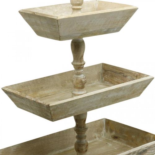 Floristik24 Etagere Groß Holz Geweißt Tischdeko Schaufensterdeko 62x50x31cm