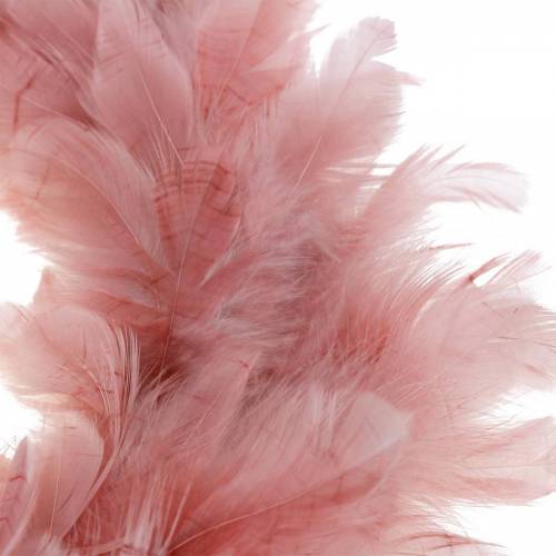 Floristik24 Deko Federkranz groß Altrosa Osterdeko Ø24cm Echte Federm
