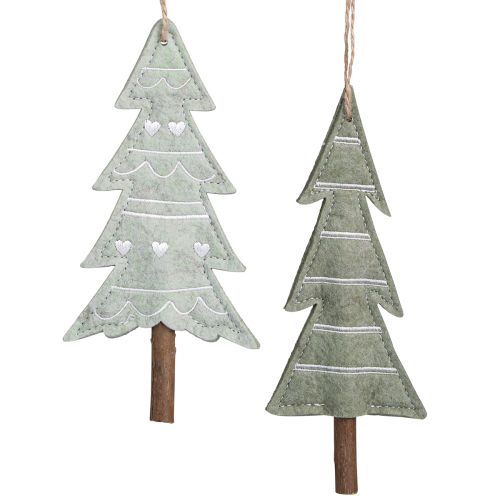 Floristik24 Filz Tannenbäume Christbaumschmuck Grün H20cm 4 St