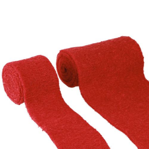 Floristik24 Filzband Rot Wollband Dekoband B7/15cm L1m/1m 2er-Set