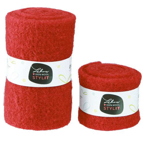 Artikel Filzband Rot Wollband Dekoband B7/15cm L1m/1m 2er-Set