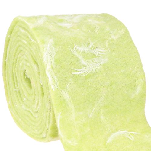 Artikel Filzband Wollband Dekostoff Hellgrün Federn Wollfilz 15cm 5m