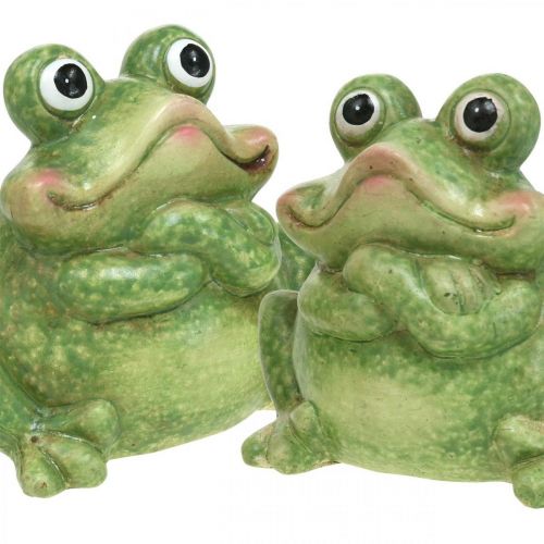 Floristik24 Deko Frosch Keramik , Froschpaar Keramik, Sommerdeko 14cm 2St