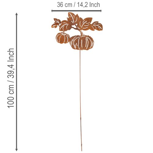 Artikel Gartenstecker Kürbis Motiv Metall Dekoration Rost 100cm