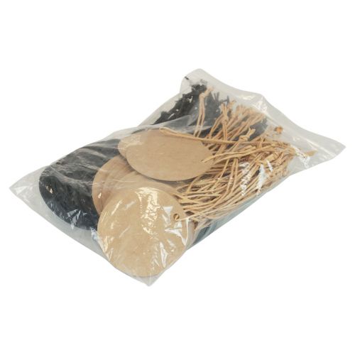 Artikel Geschenkanhänger „Danke“ Papier Schwarz/Braun Ø6cm 100St