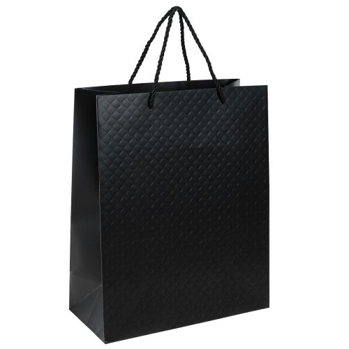 Floristik24 Geschenktasche Geschenktüte Schwarz 26×12×32cm 1 St