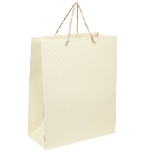 Floristik24 Geschenktasche Papier Geschenktüte Creme 26×12×32cm 1 St