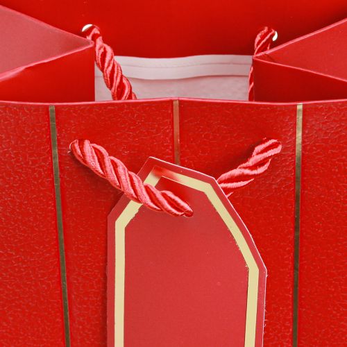 Artikel Geschenktüte Flaschentasche Papier Rot Gold 9×12×36cm 1 St