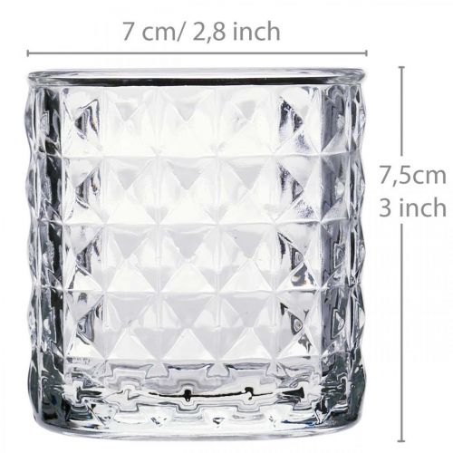 Floristik24 Glas-Windlicht Mustermix, Kerzendeko, Deko-Gefäß aus Glas, Tischdeko 3St im Set