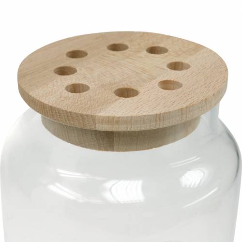 Floristik24 Glasvase mit Deckel Dekovase Lochdeckel Blumen arrangieren