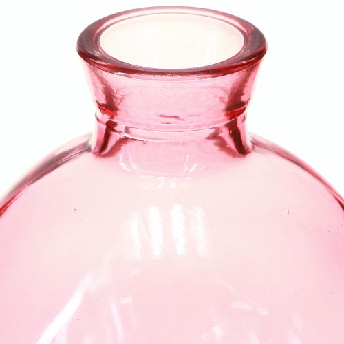 Artikel Glasvasen Bauchig Rosa Retro Minivasen Ø7,5cm H9cm 6 St
