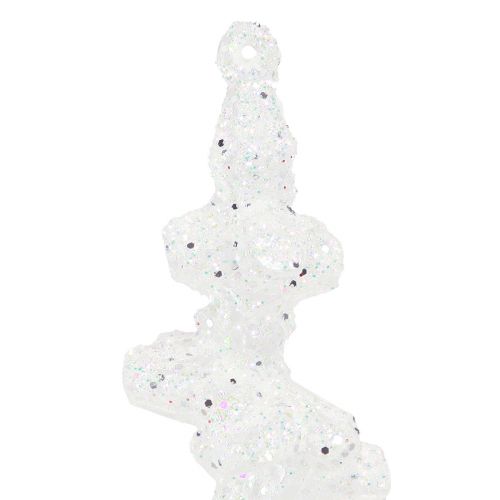 Artikel Glitter Eiszapfen zum Hängen Winterdeko Weiß 24cm 8St