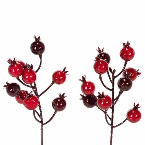 Artikel Kunstzweig Granatapfel mit verzweigten Stielen als Vasenschmuck 19cm 4St