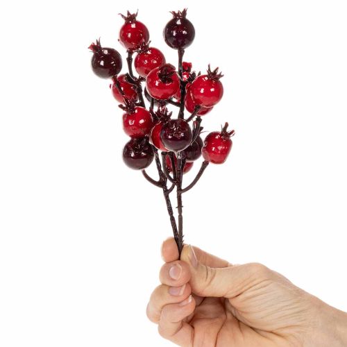 Artikel Kunstzweig Granatapfel mit verzweigten Stielen als Vasenschmuck 19cm 4St