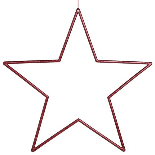 Große Deko Sterne Rot zum Aufhängen Sterne mit Glitter 24cm 6 St