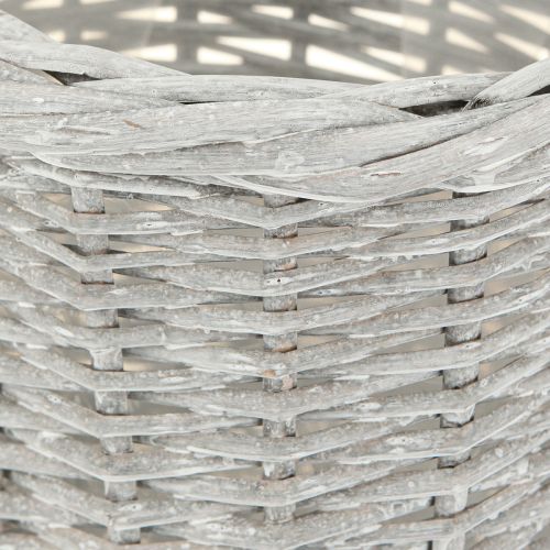 Artikel Großer Pflanzkorb mit Folie Weißgrau Ø43/34/28cm 3er-Set