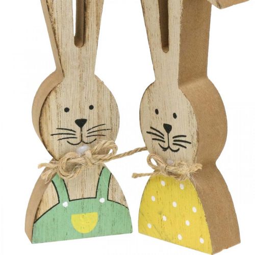 Artikel Fröhliche Hasendeko, Frühling, Osterhasen-Pärchen, Holzdeko zum Stellen H19cm 6 St