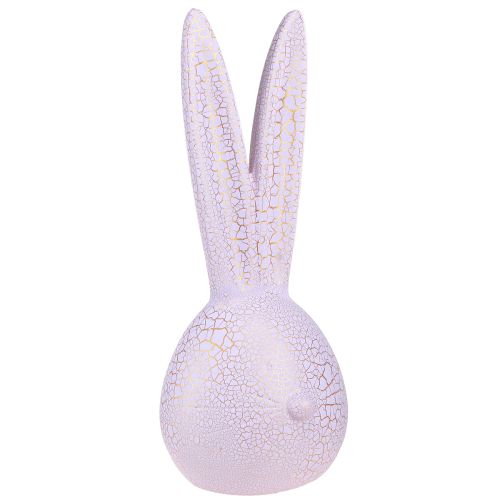 Hasenkopf Osterhase in Rosa Gold Krakelee 16,5x16x40cm