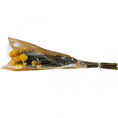 Floristik24 Strohblume Gelb getrocknet Trockenblumen Deko Bund 75g