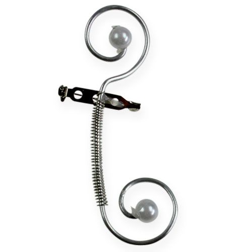Artikel Hochzeitsanstecker mit Perlen, Silber 8cm 24 St