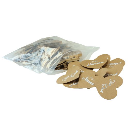Artikel Holzklammer Herz mit Spruch Deko Klammer Natur 7×6cm 48 St