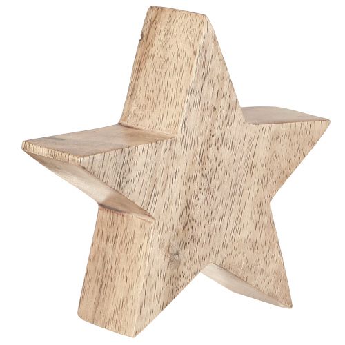 Holzstern Natur Stern Mangoholz Tischdeko Ø10cm 3 St