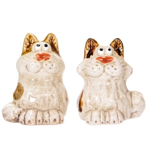 Artikel Keramik Katzen Deko Figuren Lustige Tierfiguren für Wohnzimmer Dekoration 8cm 4St