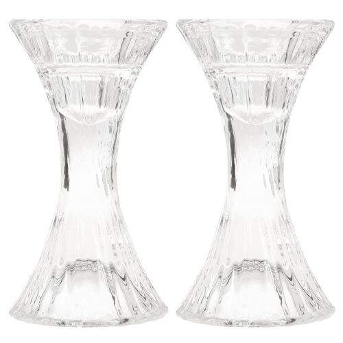 Artikel Kerzenhalter Glas Rund Stabkerzenhalter Ø7cm H13cm 2St