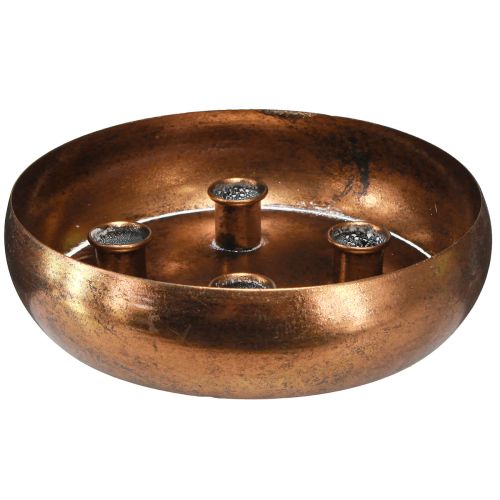 Kerzenhalter Schale für 4 Stabkerzen Antik Optik Bronze Ø22cm