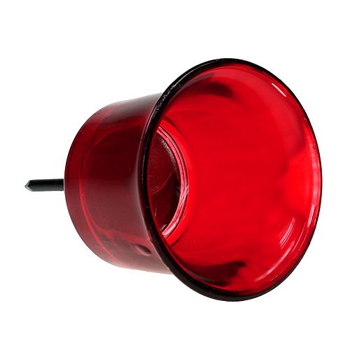 Floristik24.de Kerzenhalter für Ø6cm Teelicht Glas L10cm-642861 rot