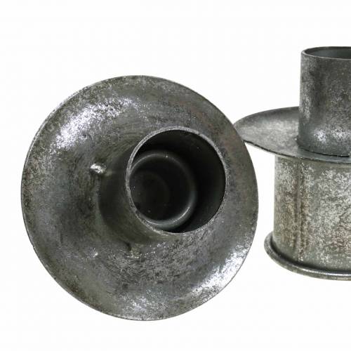 Artikel Stufen-Kerzenhalter-Set Silber Antik Ø9,5–10,5cm H7–14cm 4Stck