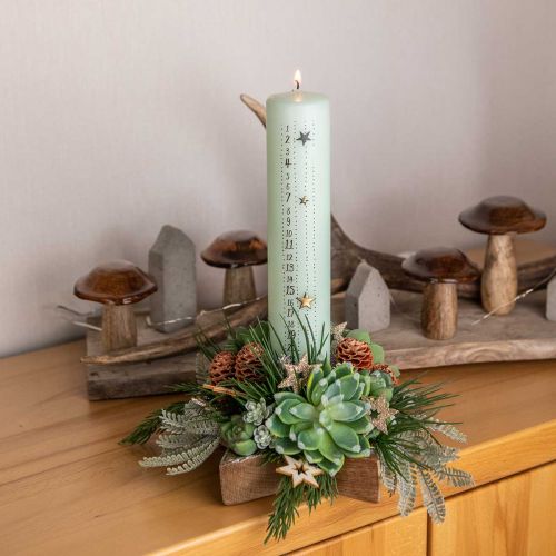 Floristik24.de Kerzenständer, Tischdeko Weihnachten, Kerzenhalter Stern  H7cm Ø20cm/6,5cm-05409