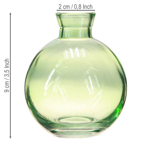 Artikel Kleine Glasvasen Bauchig Minivasen Grün Ø7,5cm H9cm 6 St