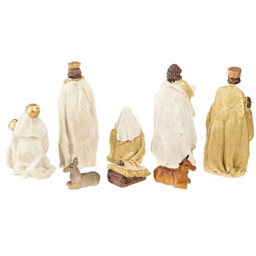 Artikel Krippenfiguren Set 8 Figuren Creme Gold Handbemalt 6-12,5cm