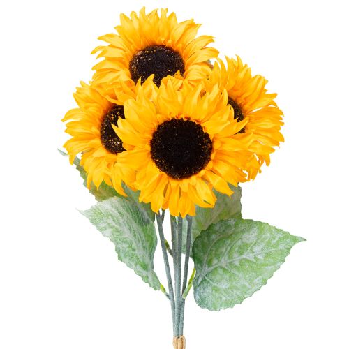 Artikel Künstliche Sonnenblumen Deko mit Blättern Gelb 58cm 4 St