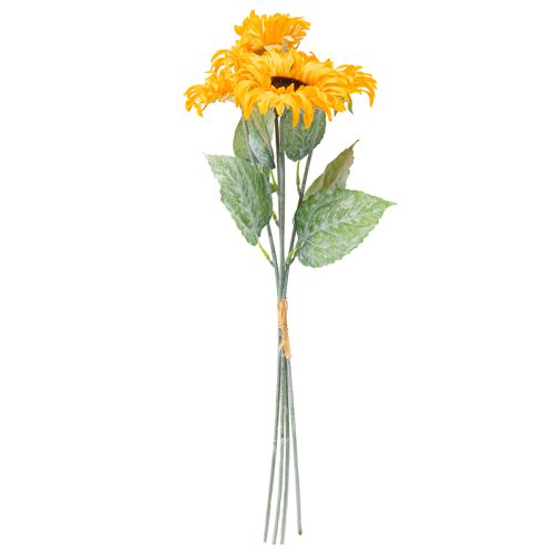 Artikel Künstliche Sonnenblumen Deko mit Blättern Gelb 58cm 4 St