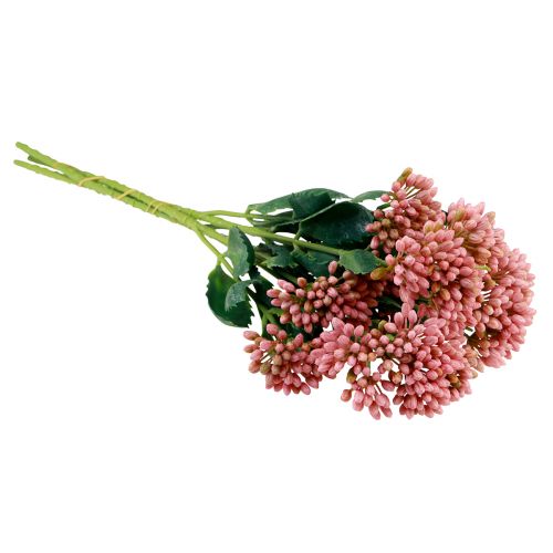 Artikel Künstliche Fette Henne Sedum Mauerpfeffer blühend Rosa 47cm 3St