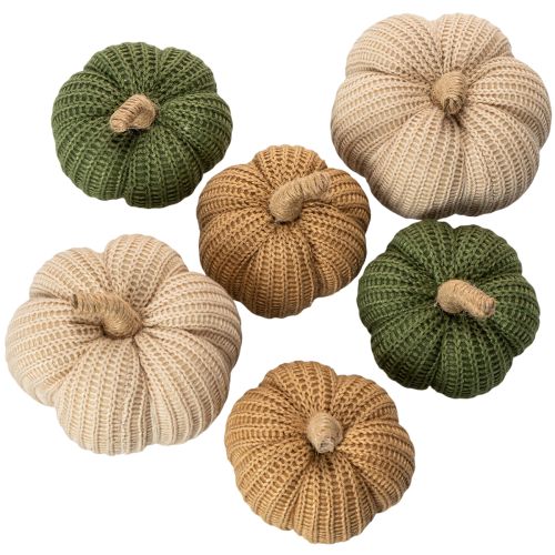 Artikel Deko Kürbis gestrickt Herbstdeko 10cm 6St