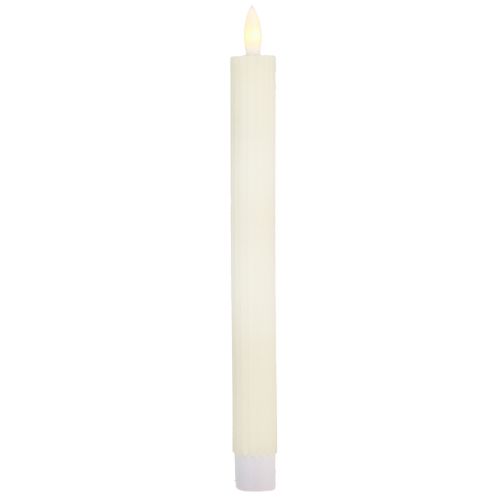 Artikel LED Stabkerzen mit Timer Rillenkerzen Creme 24,5cm 4St